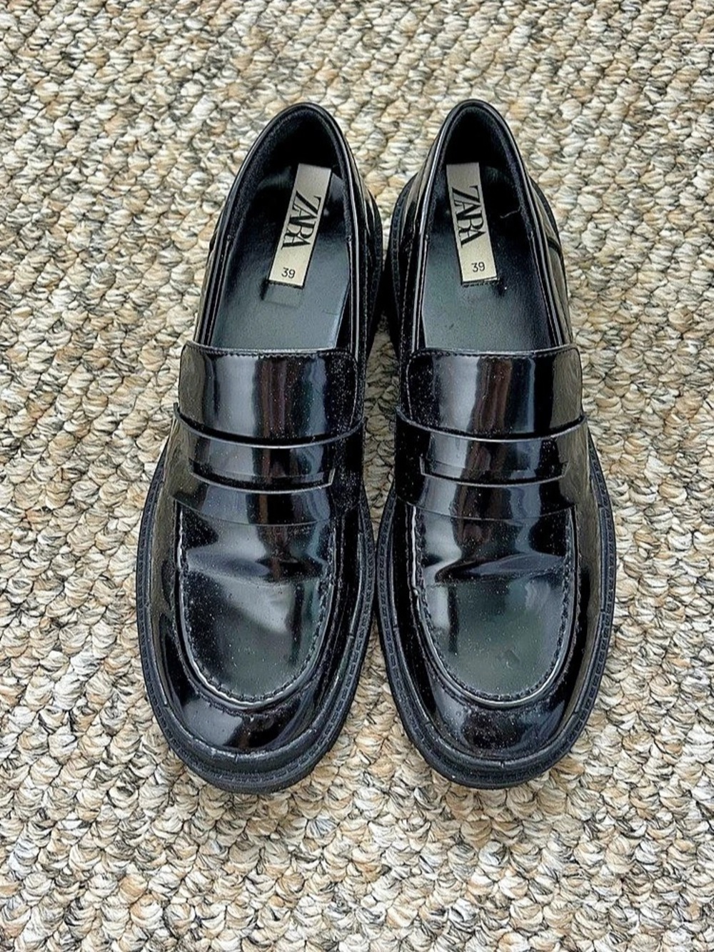 ZARA Track Loafers Platform Loafers Black EU 39 - Picture 2 of 6